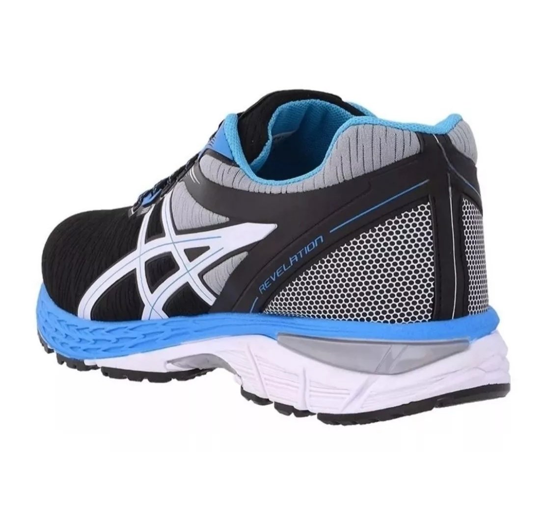 ênis Asics Gel Revelation Masculino Preto e Azul – Conforto e Performance - Imagem 3