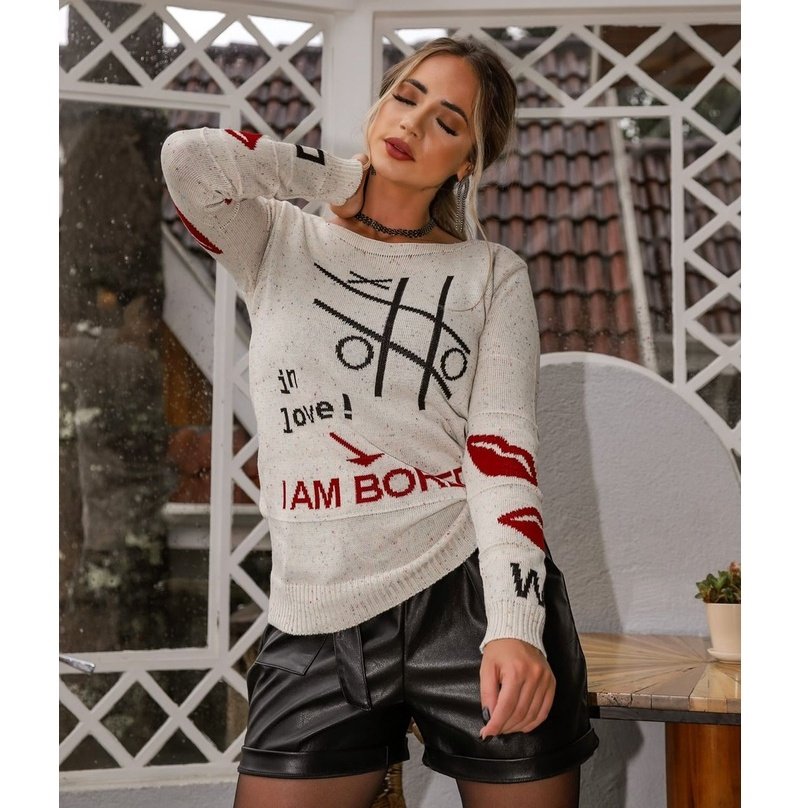 Blusa Feminina Tricot Suéter Blusa Frio - Imagem 2