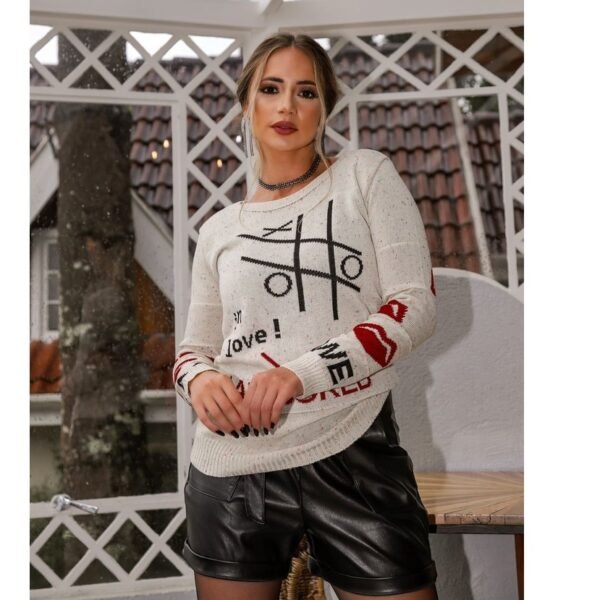 Blusa Feminina Tricot Suéter Blusa Frio - Imagem 3