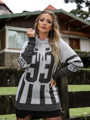 Blusa Feminina Tricot Com Touca