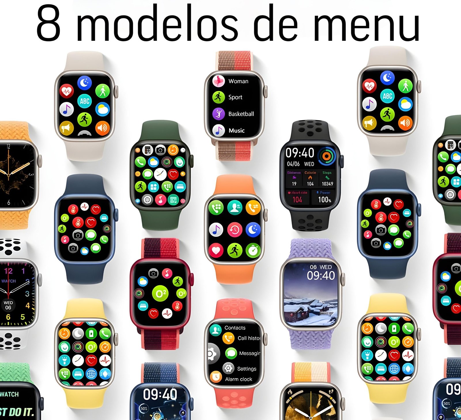 Relógio Inteligente Smartwatch W57 Pro Max NFC Bazik Prime + 7 Pulseiras - Imagem 5