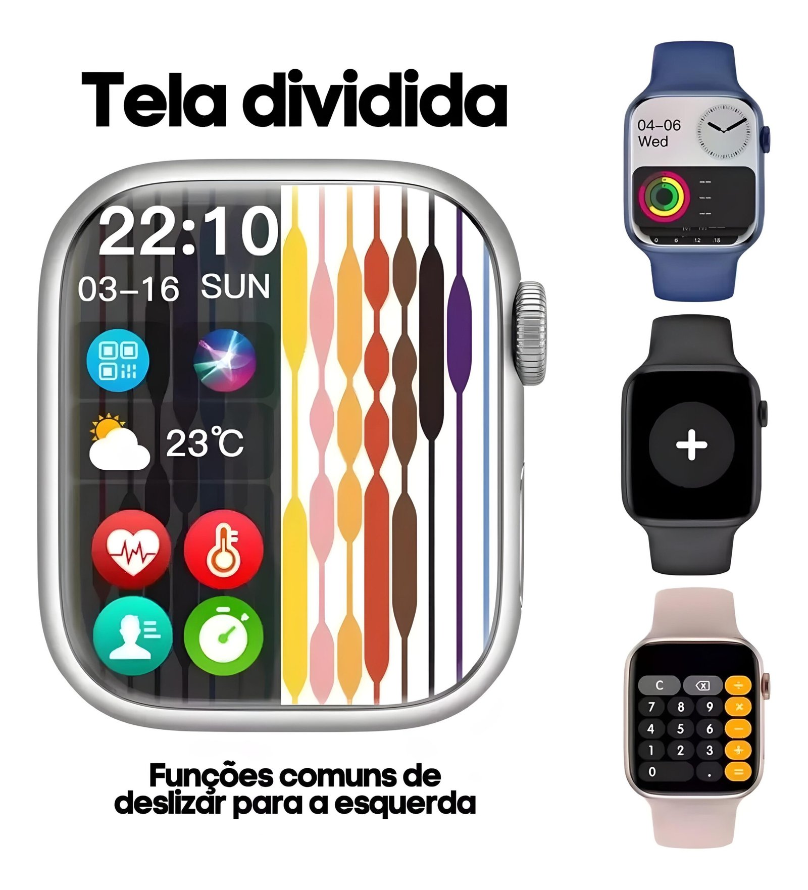 Relógio Inteligente Smartwatch W57 Pro Max NFC Bazik Prime + 7 Pulseiras - Imagem 6