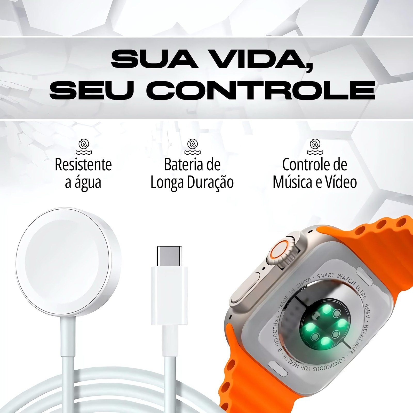 Relógio Inteligente Smartwatch W69 Ultramini NFC Bazik Prime - Imagem 7