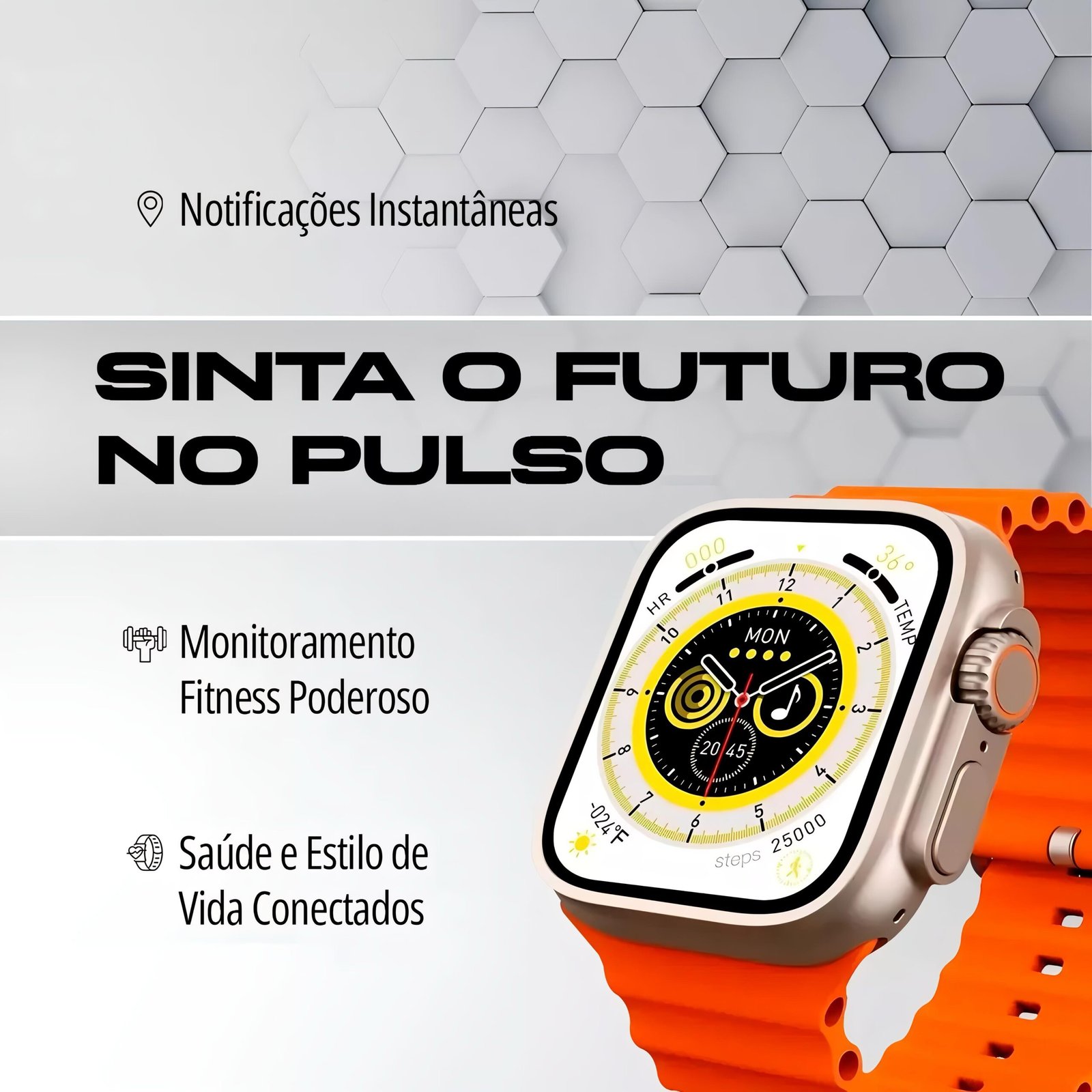 Relógio Inteligente Smartwatch W69 Ultramini NFC Bazik Prime - Imagem 9