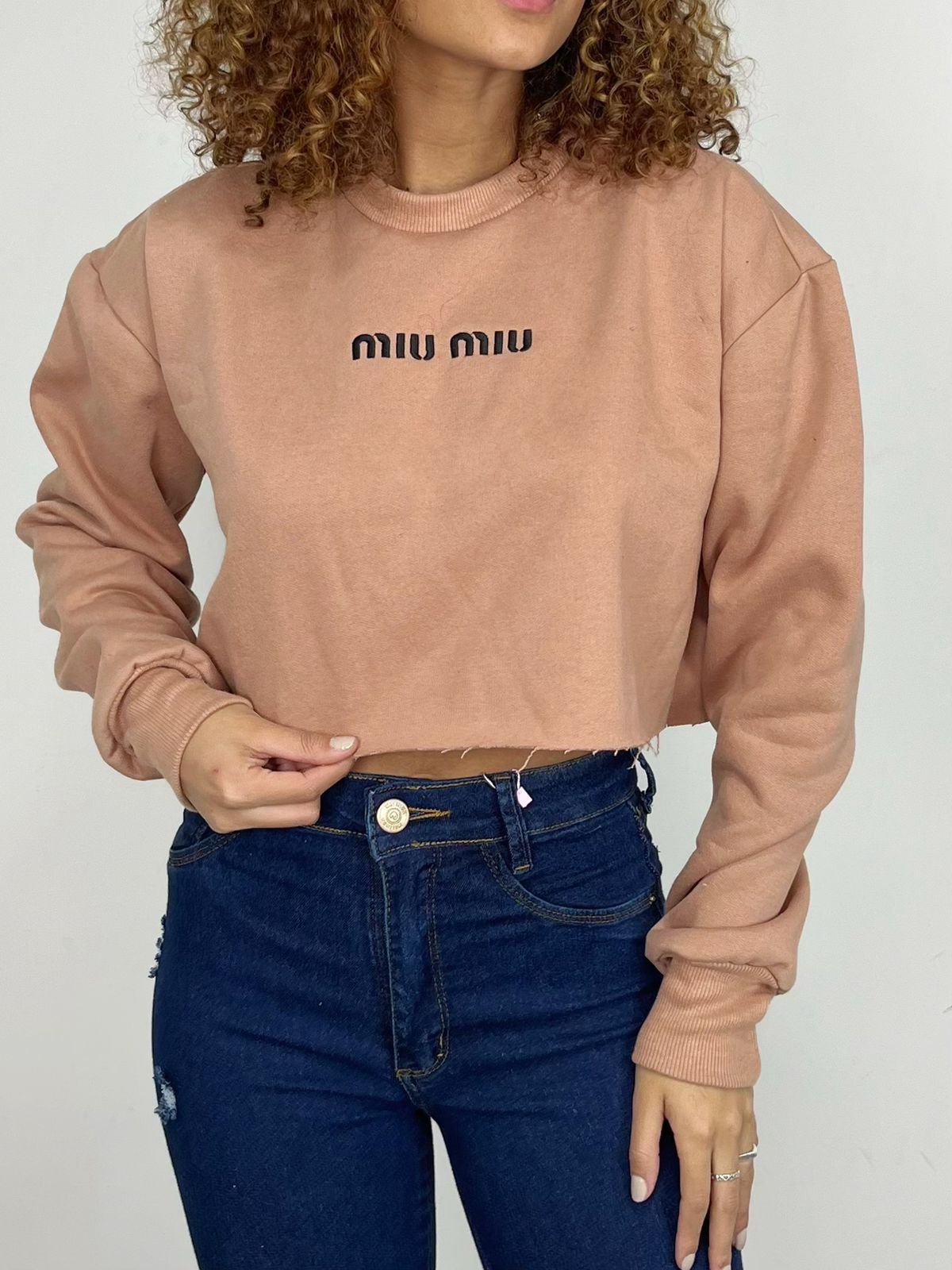 Cropped Feminino em Moletinho Bordado Miu Miu Ref. 1486 - Imagem 2