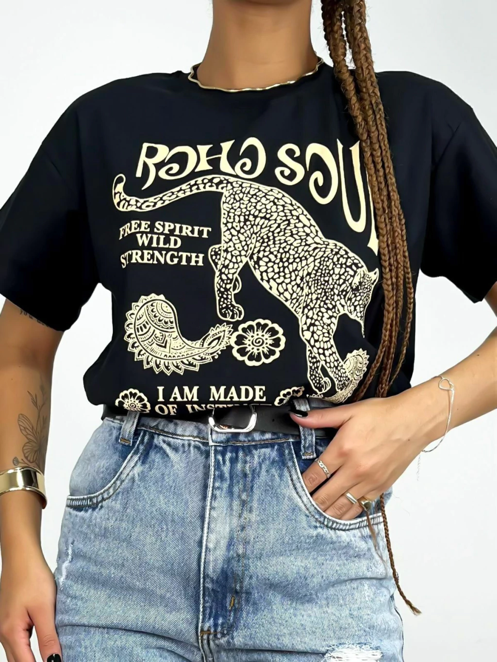 T-Shirt Feminina Estampada Boho Soul Onça Ref. 808 - Imagem 3