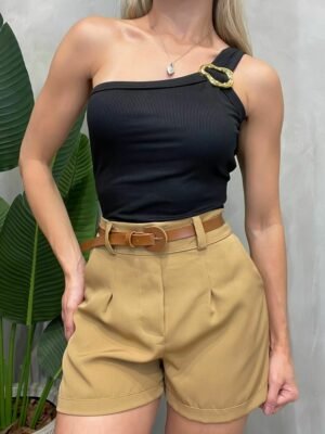Cinto Feminino em Courino Fivela Redonda Lu Ref. 678