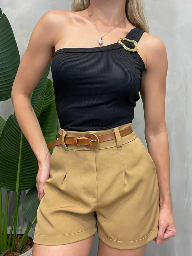 Cinto Feminino em Courino Fivela Redonda Lu Ref. 678