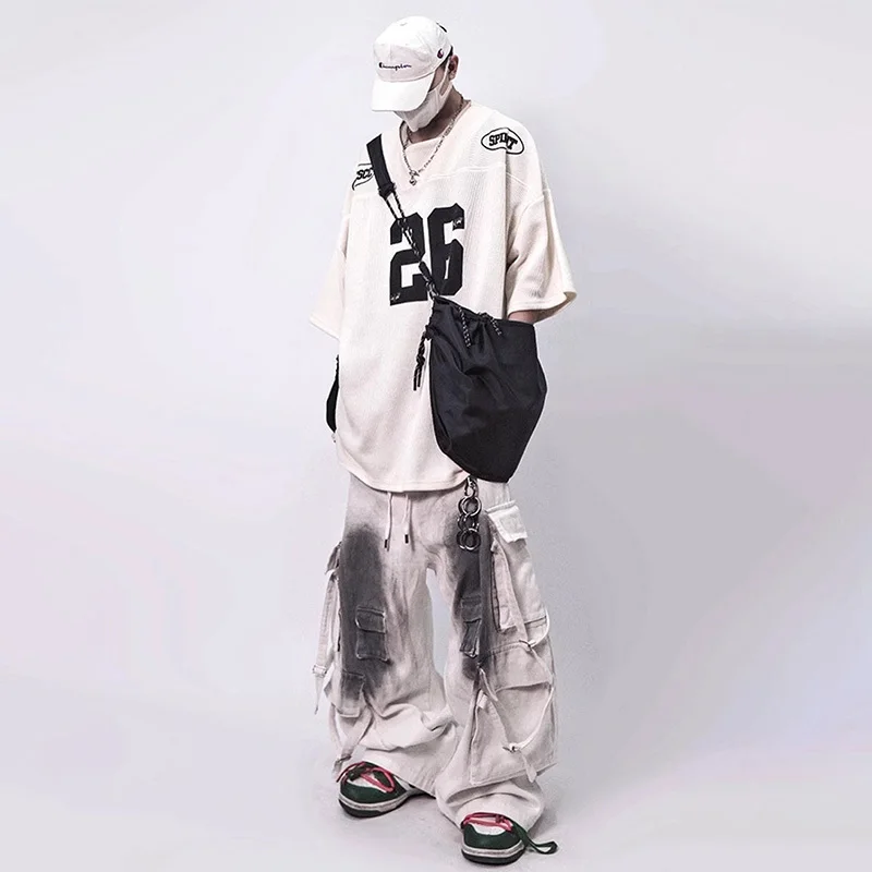Calça Jeans Masculina Cargo Baggy Multi Bolsos | Streetwear Hip Hop - Imagem 3