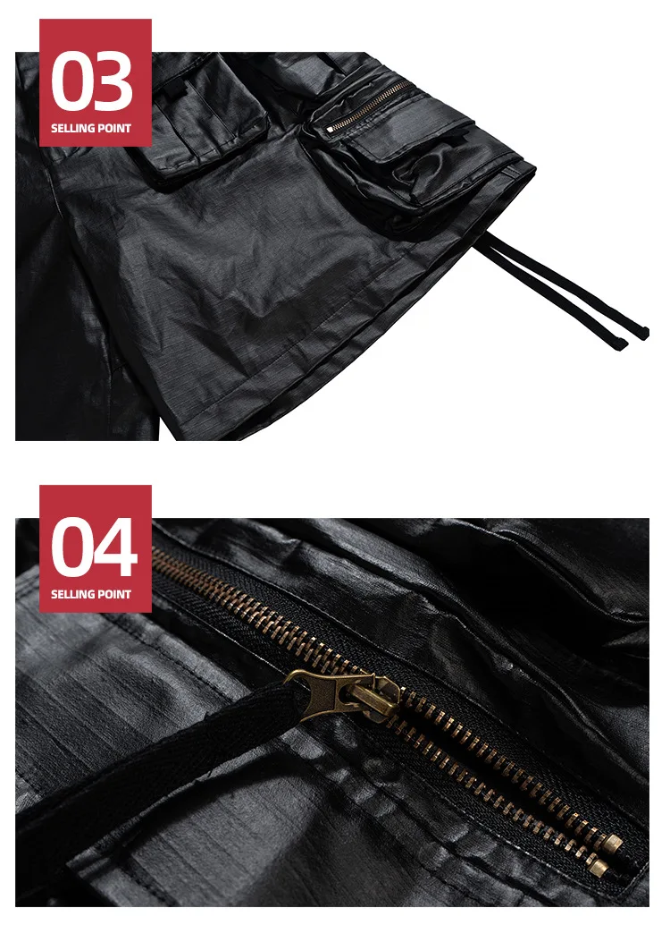 Bermuda Cargo Unissex Techwear Preta | Multi Bolsos Streetwear Premium | LANÇAMENTO - Imagem 8