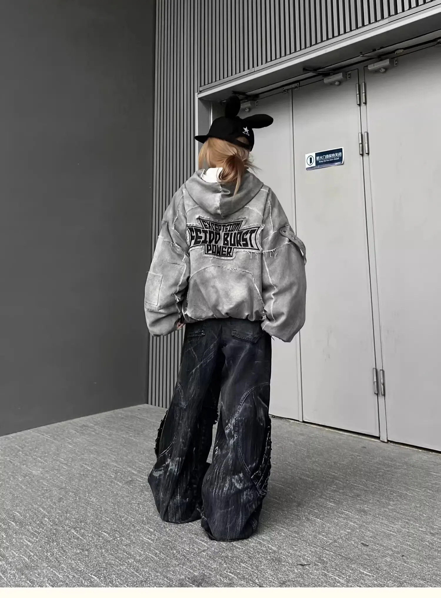 Calça Jeans Feminina Streetwear Vintage Patchwork Tie Dye | Wide Leg Hip Hop Moda Urbana 2026 - Imagem 8