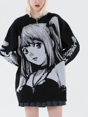 Blusa Moletom Feminina Misa Anime Harajuku | Camiseta Oversized Manga curta Streetwear Cosplay 2026