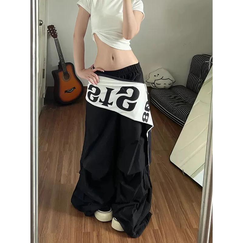 Calça Parachute Feminina Branca ou Preta Baggy com Saia Envolvente | Streetwear 2026 - Imagem 5