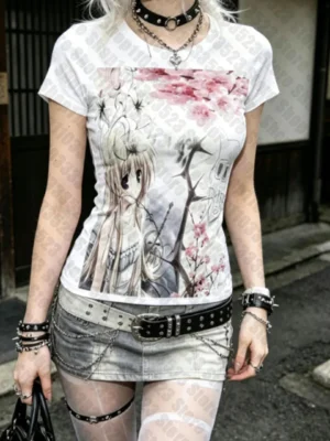 Camiseta Feminina Y2K Fairy | Estampa Vintage Streetwear Ano 2026