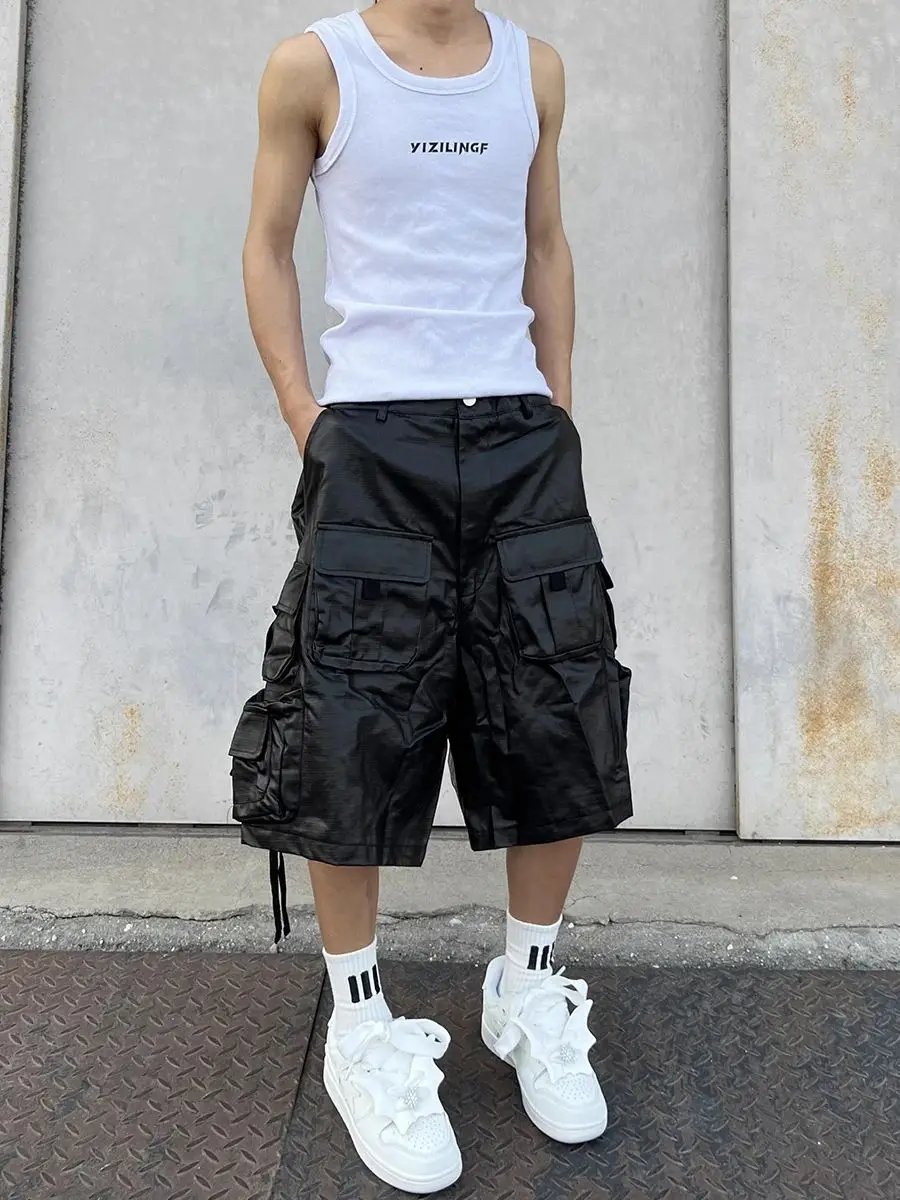 Bermuda Masculina Impermeável Streetwear | Bermuda Preta Multi Bolsos para Academia e Dia a Dia | LANÇAMENTO - Imagem 3