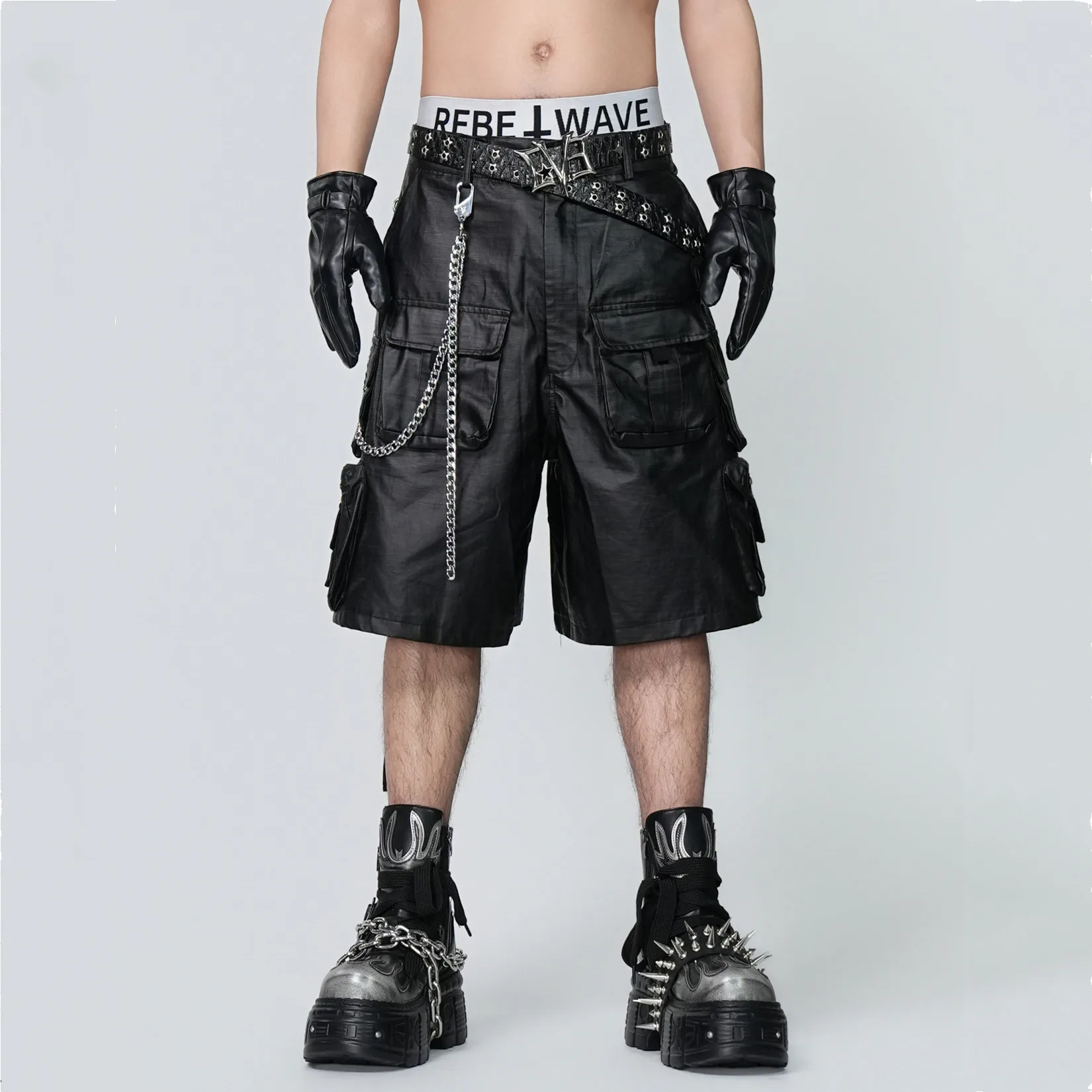 Bermuda Cargo Unissex Techwear Preta | Multi Bolsos Streetwear Premium | LANÇAMENTO