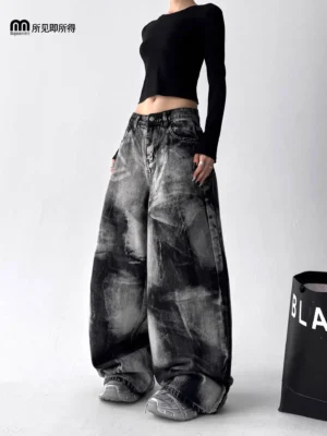 Calça Jeans Feminina Baggy Streetwear | Wide Leg Lavada Estilo Urbano
