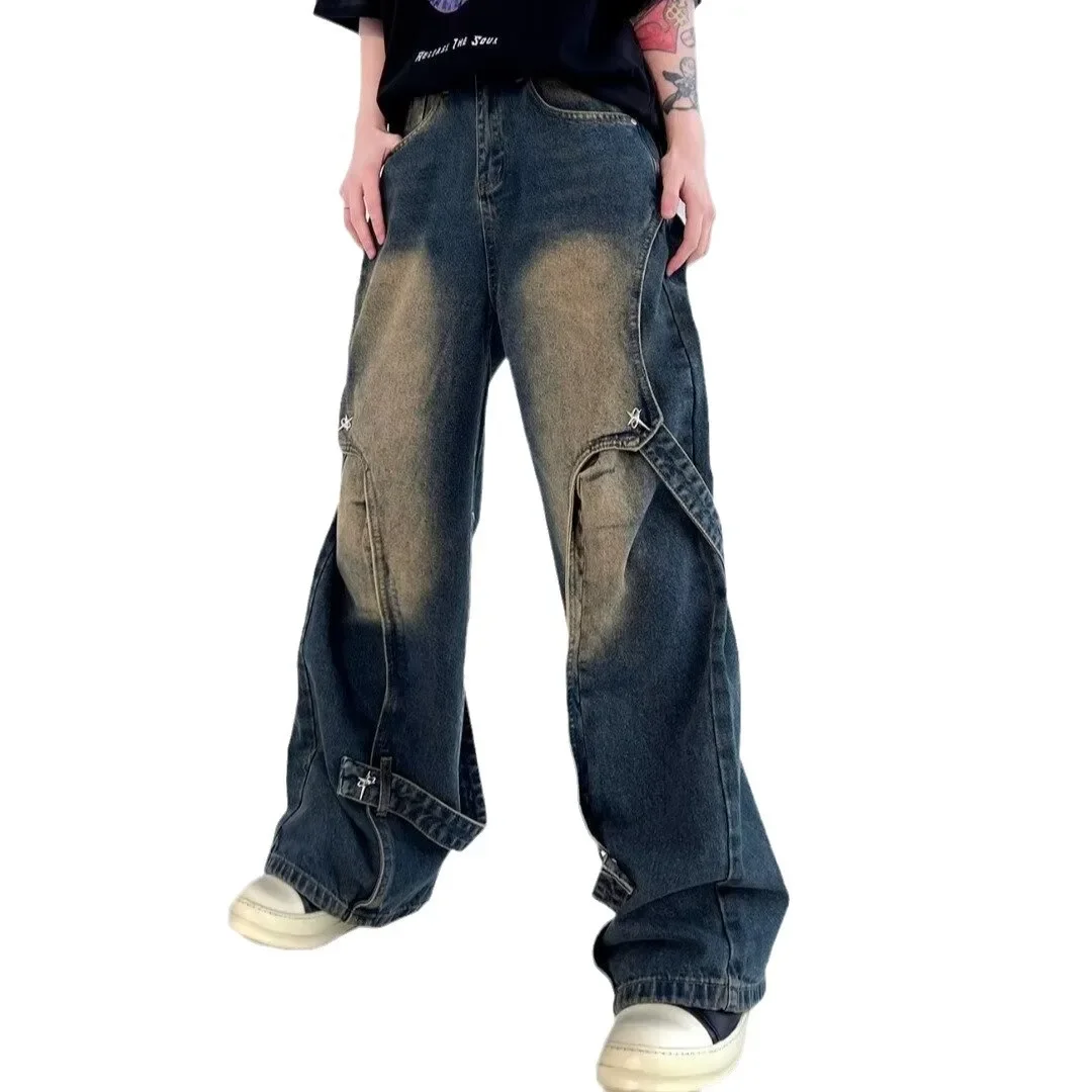 Calça Jeans Masculina Baggy Streetwear Americana | Patchwork Lavado High Street - Imagem 5