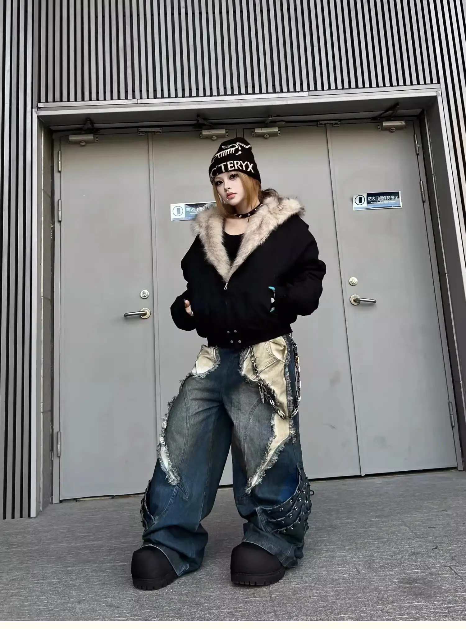Calça Jeans Feminina Streetwear Vintage Patchwork Tie Dye | Wide Leg Hip Hop Moda Urbana 2026 - Imagem 17