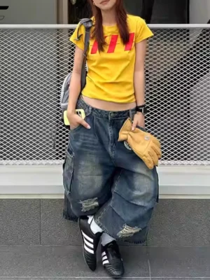 Bermudão Jeans treetwear | Cargo Wide Leg com Lavagem Acid Wash | LANÇAMENTO